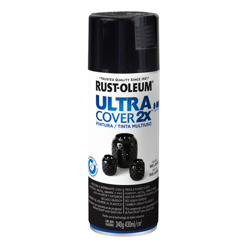 Rust-Oleum Ultra Cover Spray 340mL negro semi brillante