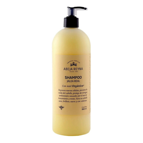  Shampoo De Miel Orgánica Abeja Reyna 960ml Con Jalea Real