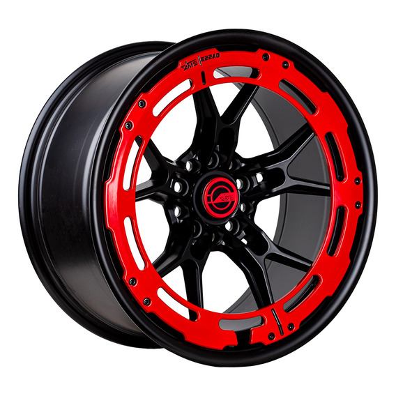 Llantas 17x8.5 5x114.3 5x108 Et20 Ams Matte Black Matte Red