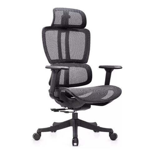 Silla de escritorio Online Pro ergonómica  negra con tapizado de mesh