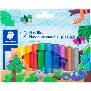 Massinha De Modelar Plástica Staedtler 12 Cores Plastilina