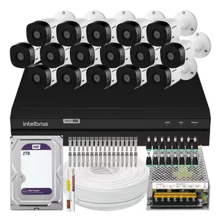 Kit 16 Câmeras Intelbras Full Hd Dvr 16 Canais 2tb Audio