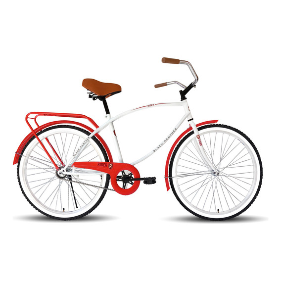 Bicicleta Vintage Rider Cuadro Reforzado Retro Rodada 26 Color Blanco/rojo