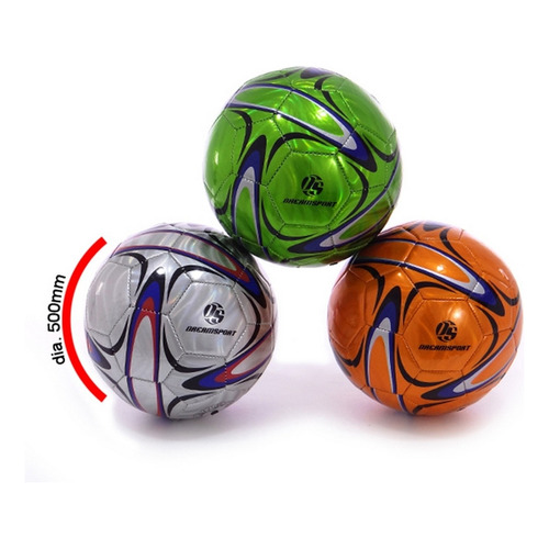 Pelota De Futbol Dream Sport N°2 Cuero Sintetico Pf17 Color Rojo/naranja/verde/violeta