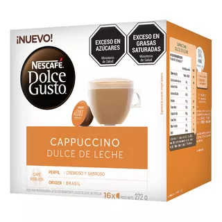 Capsulas De Cafe Nescafe Dolce Gusto Cappuccino Dulce De Leche X 16