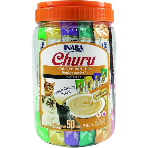 Churu Gatos - Tarro Variedades Pollo - 50 Tubitos