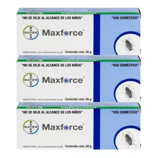 Maxforce Bayer 30gr Veneno Cucarachas 3 Cajas De Max Force