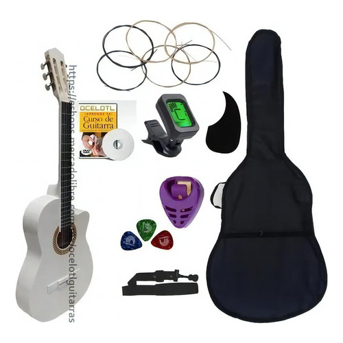 Guitarra acústica Ocelotl CR Sailor para diestros blanca álamo barnizado