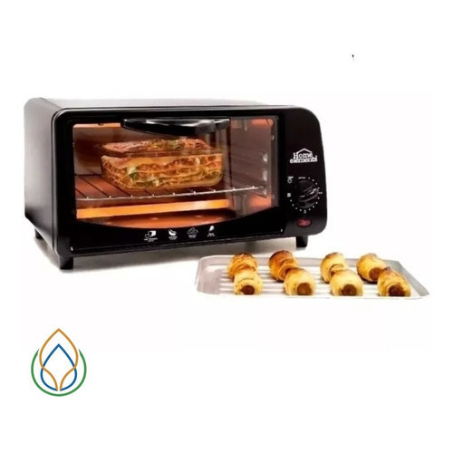 Horno Tostador Home Elements  9 Litros Puerta Vidrio Negro Color Negro