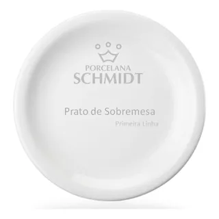 Pratos De Porcelana Schmidt Jogo 6 Peças Branco Clássico