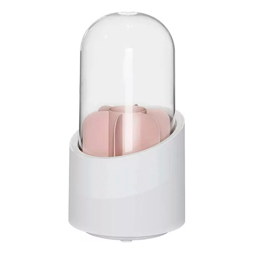 Organizador De Brochas/lapicero Multiusos Giratorio Con Tapa Color Rosa Claro