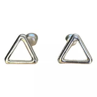 Broqueles  Triangulo Silueta  Plata  Ley 925 Bro214 5mm