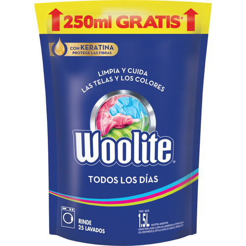 Jabón líquido Woolite Todos Los Días repuesto 1.5 L