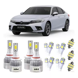 Kit Led New Honda Civic 2007 2008 2010 2011 Completo Branco 