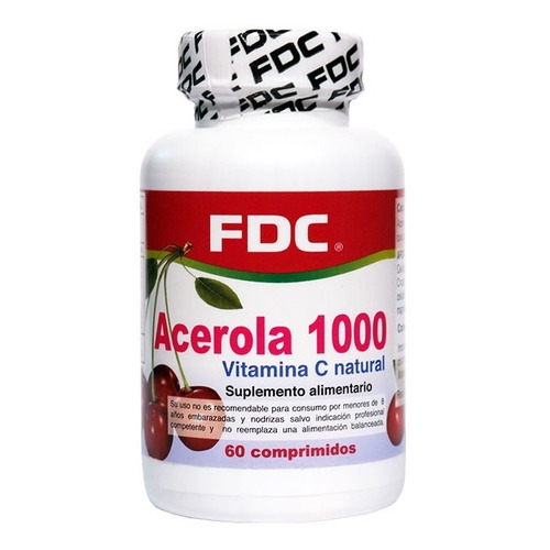 Acerola Vitamina C Natural 1000 Mg 60cap. Agronewen. Sabor Propio