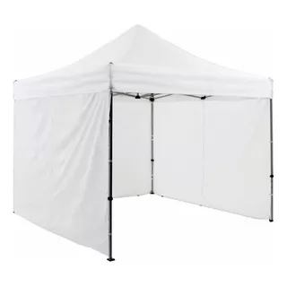 Gazebo Blanco Plegable Refozado 3x3 Con 3 Paredes Blancas