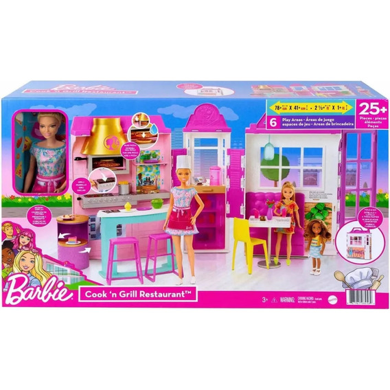 Set De Juego Barbie Estate Restaurante Con Muñeca Hbb91