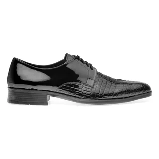 Zapatos Vestir Hombre Croco Y Charol Eco Cuero Cruelty Free