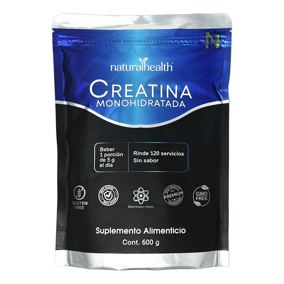 Monohidrato De Creatina (600 G) Naturalhealth Premium Sabor Sin sabor