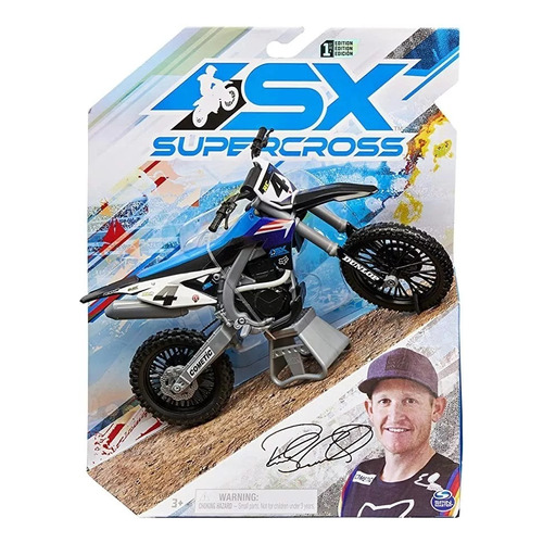 Moto A Escala 1:10 Super Cross Sx Ricky Carmichael Color Azul