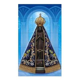 Quadros Decorativos Católico Mosaico Em Azulejo Ultra Brilho Cor Nossa Senhora Aparecida