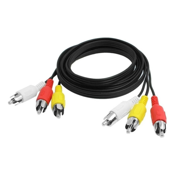 5 Unidades Cable 3x3 Rca De 1.5 Metros Audio Vídeo  