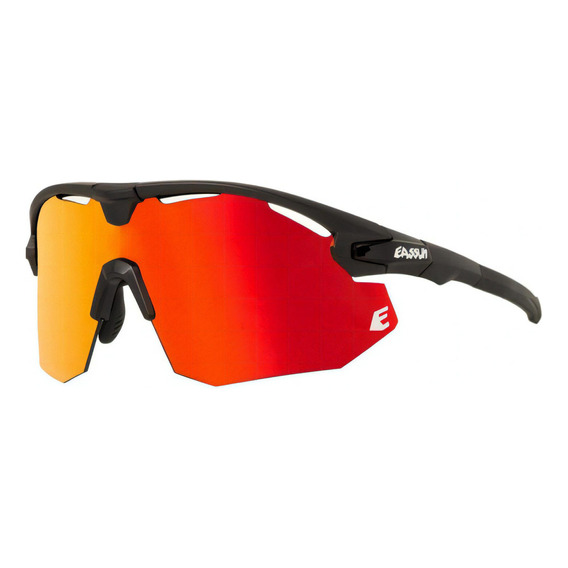 Lentes Ciclismo Eassun Giant Negro  38100 Color De La Lente Rojo