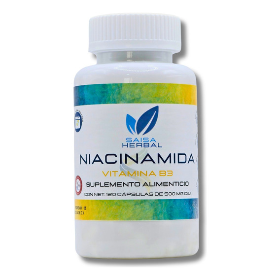 Niacinamida (vitamina B3) Con 120 Cápsulas De 500 Mg Premium