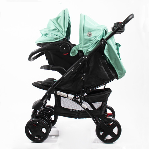 Cochecito Bebé Con Huevito Cuna Rainbow Adagio Travel System Color Verde Chasis Negro