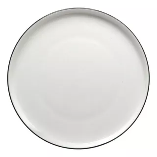 Plato Postre 20 Cm De Porcelana Sakura Filete Negro