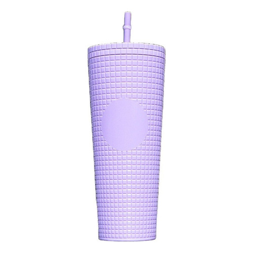 Botella / Vaso Plastico Con Sorbete Glam 680ml Full Color Lila