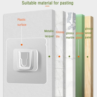 Setx2 Soporte Doble Adhesivo De Pared Multiuso Gancho Para Color Clear