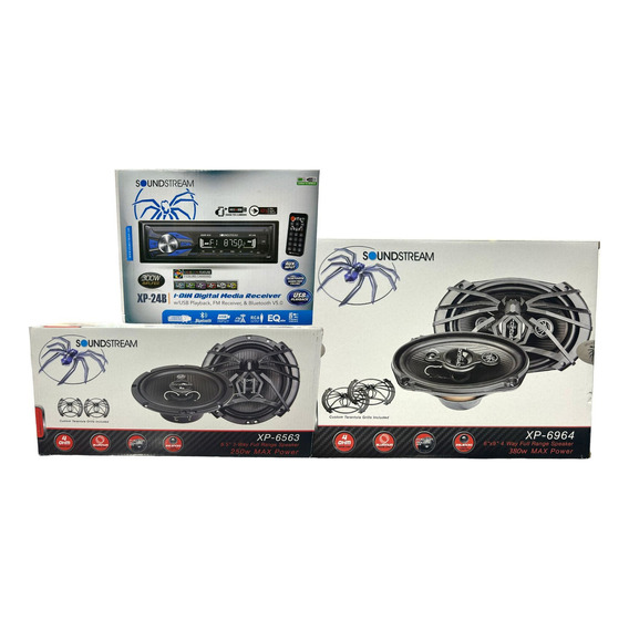 Autoestereo Soundstream Bluetooth + 4 Bocinas 6.5 Y 6x9 Mp3