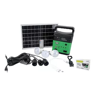 Kit Solar 10w Completo, Panel, Radio, Focos, Lampara, Modulo