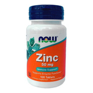 Zinco Now Foods (100 Tabs) 50mg Gluconato De Zinco