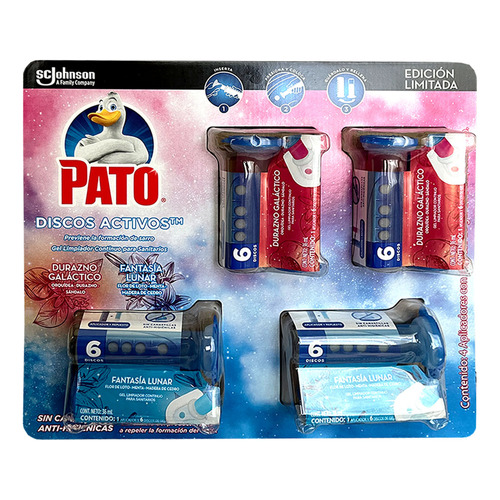 Discos Activos Pato  Lunar 4 Pack Con 6 Discos C/u Galactico