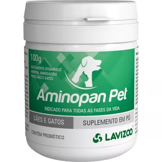 Suplemento De Vitaminas Aminopan Pet 100g Para Cães E Gatos