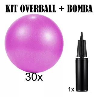 Kit C/ 30 Bola De Overballs 25 Cm+ 1 Bomba De Encher