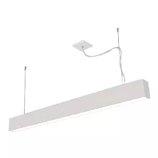 Pendente Retangular Linear Com 1,24cm Para 2 Lâmp Tubular Cor Branco