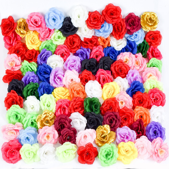 100flores Artificiales Decorativa Rose Head Sin Tallo De 8cm