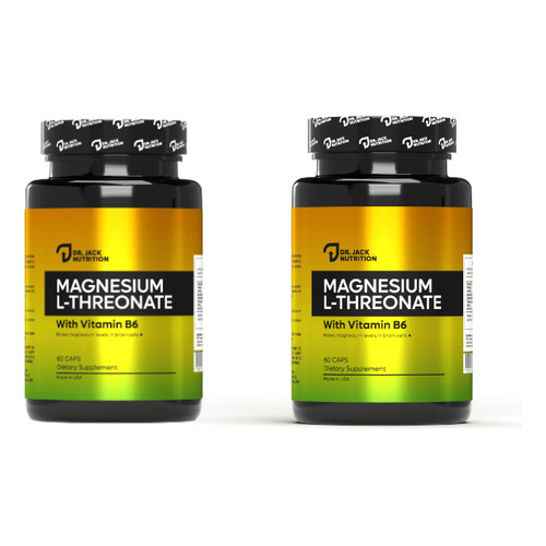 Pack X2 L Treonato De Magnesio 600 mg 60 Capsulas Alta Absorcion Dr Jack Nutrition