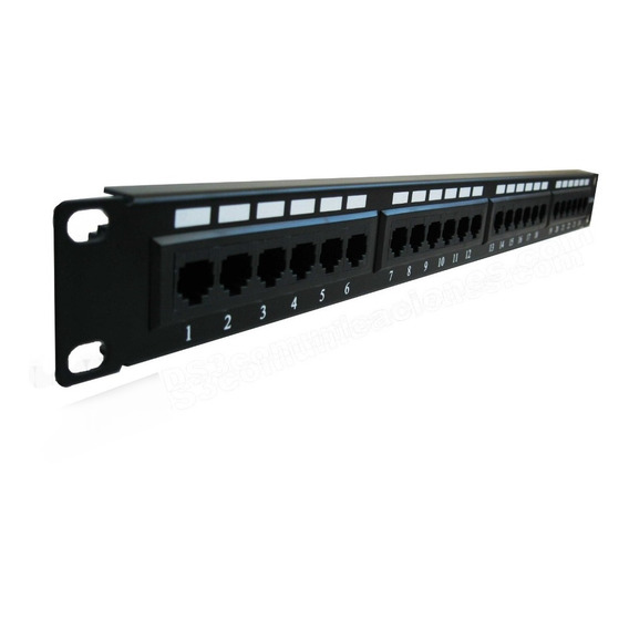 Patch Panel 24 Puertos Rack Categoría 6 Cat 6 Rj45 3bumen