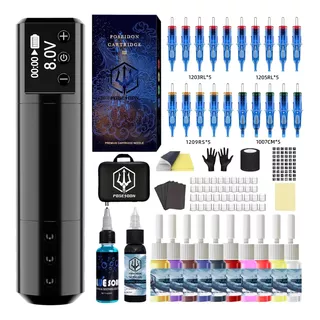 Kit Pen Tattoo Maquina Rotativa Fuente Inalámbrica Solong Rc