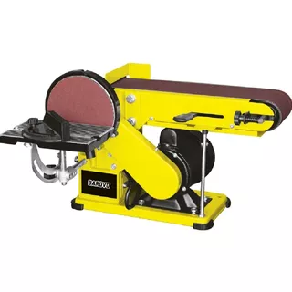 Lijadora De Banco Banda Y Disco Multiple 375w 1/2 Hp Barovo Color Amarillo Frecuencia 50 Hz