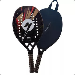 Raquete De Beach Tennis Lightning Bolt Black Edition 3k Full