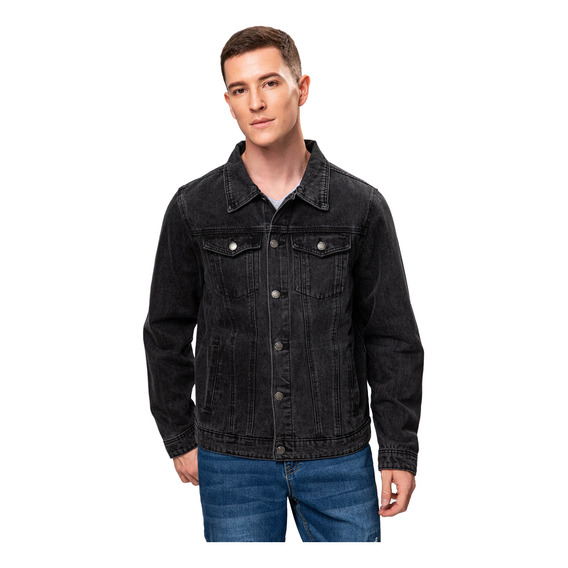 Chaqueta Gravillada Negro Hombre Fashion's Park