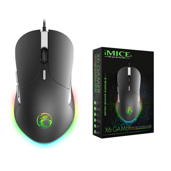 Mouse Raton Gamer Retroiluminado Imice C/ Luz Led 6 Botones