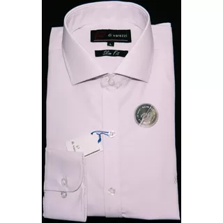 Camisa Hombre Entallada Lisa Cuello Italiano Varios Colores