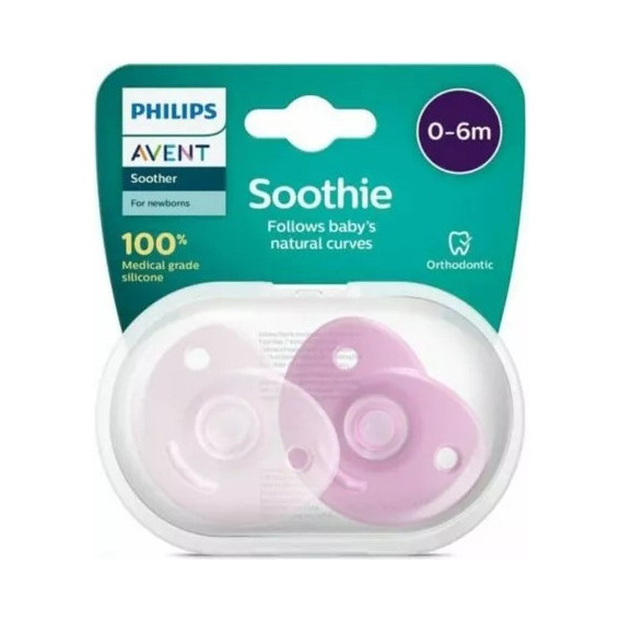 Chupetes X2 Soothie Calmante 0-6 M Nena Bebes Philips Avent