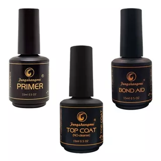 Kit Para Unhas Fortalecedor Primer + Top Coat + Bond Aid 3 U